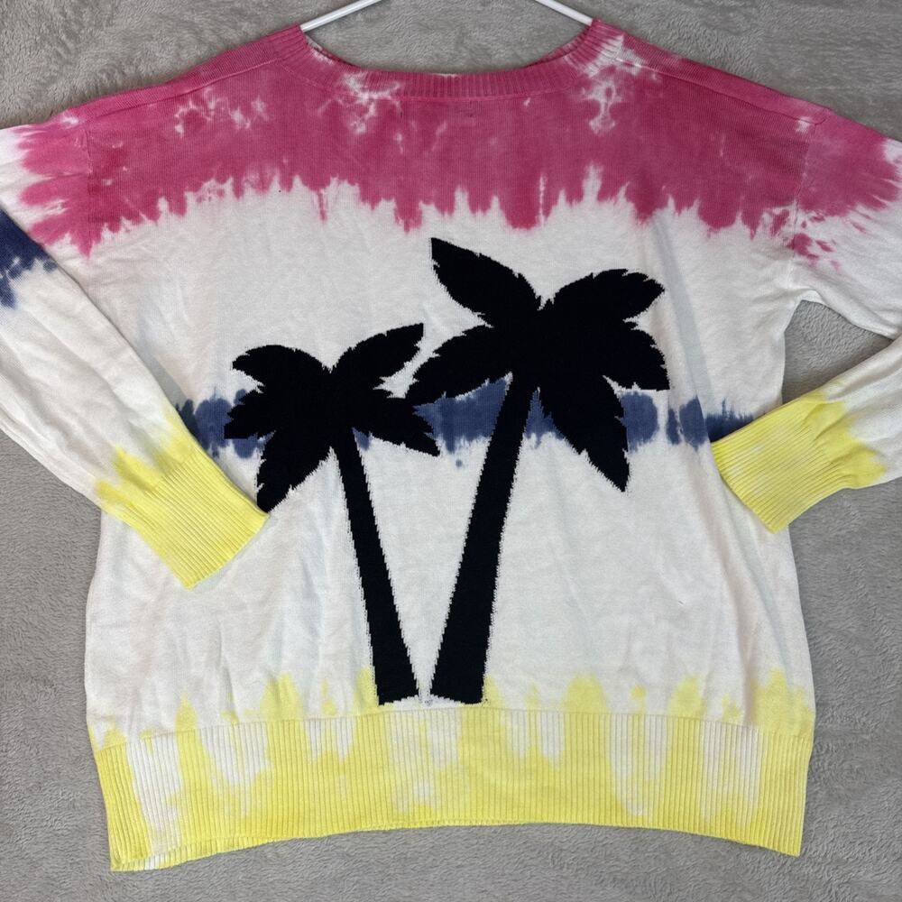 Central Park West Womens Tie Dye Palm Vacation Coastal Summer Sweater Crewneck
